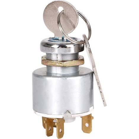 12V Universel Interrupteur de démarrage du Moteur Contacteur à Clé d'Allumage Étanche 3 postes on Off Clé de Contact Commutateur Auto (1/5)
