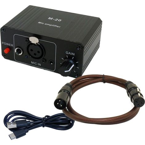 Préampli Micro, Amplificateur Micro À Gain Élevé 48 V Avec Alimentation Fantôme Et Sortie XLR (1/5)