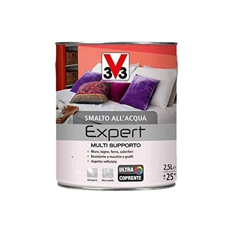V33 Smalto Multi Supporto Expert ad Acqua Vernice Multisupporto Interno Esterno - Colore: Rosso