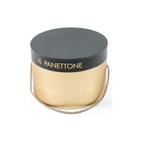 SCATOLA PORTAPANETTONE CHIC GOLD DIAM.25.5X18.7CM