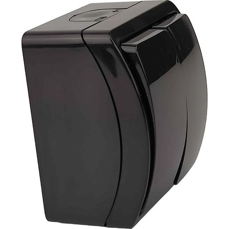 Interrupteur double étanche noir IP44 KOALA