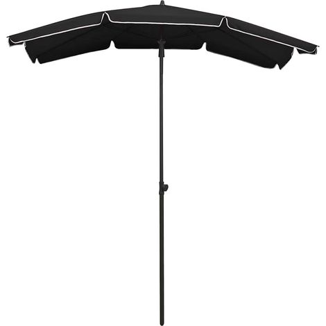 Ombrellone  Parasole da Giardino con Palo 200x130 cm Nero (1/5)