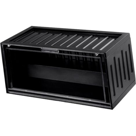 Boîte de rangement pour figurines, protection anti-poussière, vitrine transparente noire. (1/5)