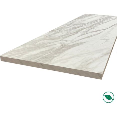 Forestea – Plan de travail stratifié HPL marbre gris 2000 x 650 x 38 mm – Résistance aux rayures et à la chaleur – Finition facile à poser