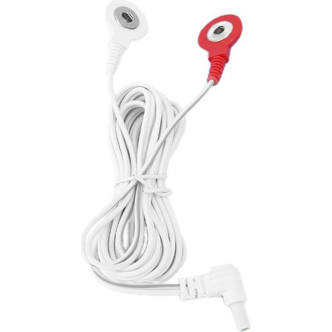 Fil de branchement électrode 0,09 po 150 cm, câble 2-en-1 bouton rouge blanc, fil conducteur ECG (1/5)