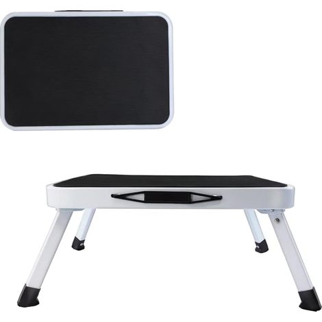 Marche en acier pliable à une marche, surface antidérapante, tabouret pliant jusqu'à 150 kg de capacité de charge