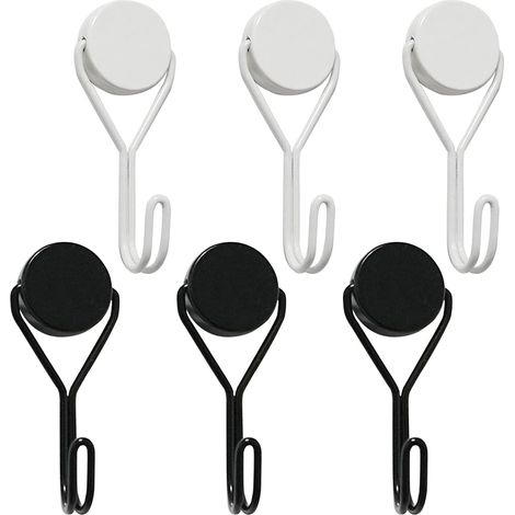 Lot de 6 crochets magnétiques extra puissants, crochets magnétiques en néodyme rotatifs, crochets magnétiques super puissants avec crochets pour cuisine, plafond, bureau, réfrigérateurs, grill