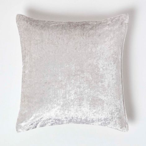 HOMESCAPES Champagne Luxury Crushed Velvet Cushion Cover, 45 x 45 cm (1/5)