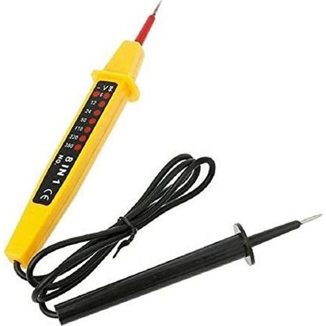 AC/DC Voltage Test Pen 3-380V Car Test Pen 8 in 1 Light Detector Test Pen Test Pen Yellow Pen