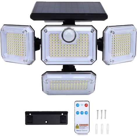 Lampe solaire d'extérieur, 4 têtes, 3 Modes d'éclairage, étanche, capteur de mouvement grand Angle 120 °, pour Patio (1/5)