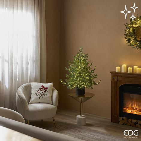 EDG Enzo De Gasperi Pino Natalizio Lucciole con Vaso LED H90 cm IP44 Verde – Albero di Natale Luminoso (1/5)