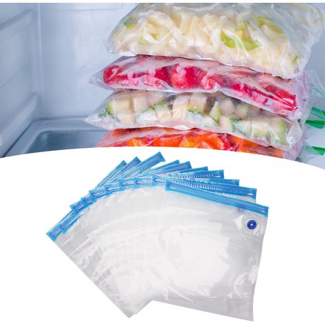 Packung mit 10 Vakuum-Kompressionsbeuteln für Lebensmittel, strukturierte Beutel, Aufbewahrungsbeutel für gekochte Speisen, Verpackungsbeutel, 28 x 26 cm (1/5)