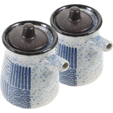 2pcs Bouteille d'assaisonnement, céramique, distributeur précis, huile, vinaigre, cuisine (1/5)