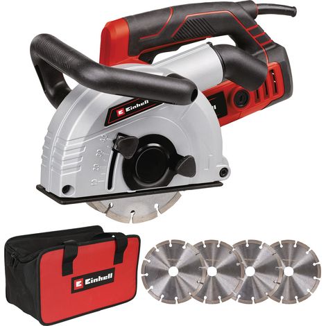 Einhell Rainureuse TE-MA 1700 (1 700 W, réglage de la largeur jusqu’à 38 mm et de la profondeur jusqu’à 40 mm) Livré en sac + 4 disques diamant