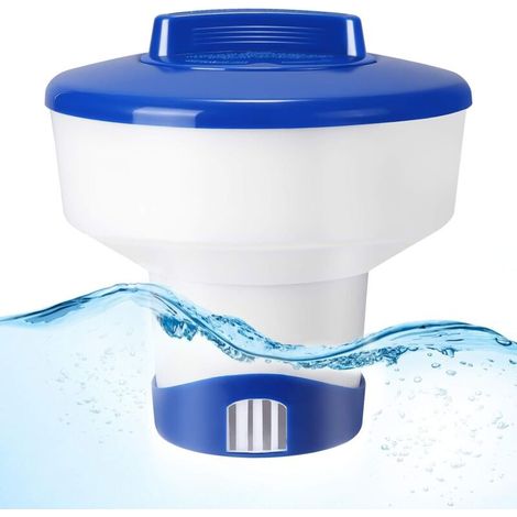 Distributeur Flottant Piscine - 7 Pouces - Pour Pastilles Chlore ou Brome - Réglable - Compatible Piscines et Spas - 1 Pièce (1/5)