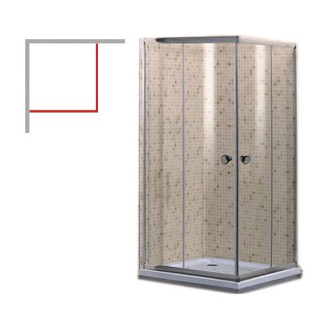 Box doccia in vetro con 2 ante scorrevoli modello DALIA 80x80xH190 cm
