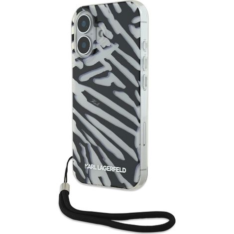 Karl Lagerfeld Zebra Hardcase Cord Hülle für iPhone 16 (1/5)