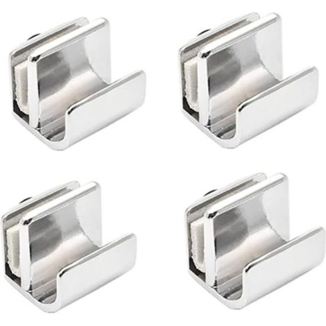 Set mit 4 Griffen für Glastüren, aus Zinklegierung, ohne Bohren, für Vitrinen, Schränke, Schubladen mit einer Dicke von 3 bis 5 mm.