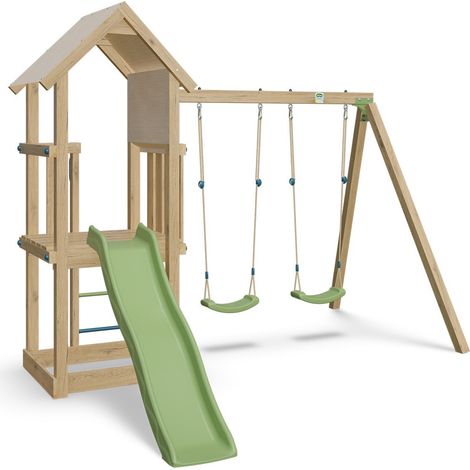 Aire de jeux bois 1,90 m EASY XPERIENCE 2 - 6 enfants (1/4)