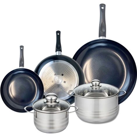 Ensemble de 3 Poêles de cuisson 20, 24 et 32 cm et 2 faitouts 16 et 20 cm Elo Prima Brillant (1/5)