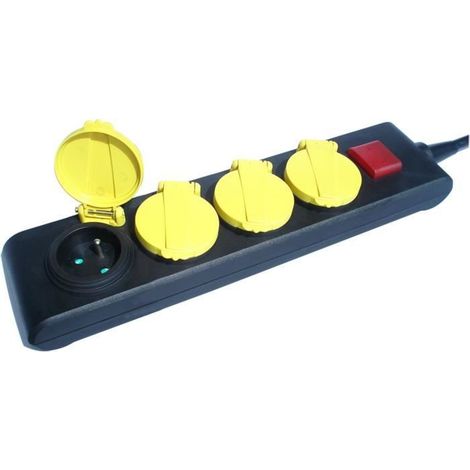 Steckdosenleiste - GAO - IP44 - 4 Steckdosen, Schalter, Kabel 1,5m