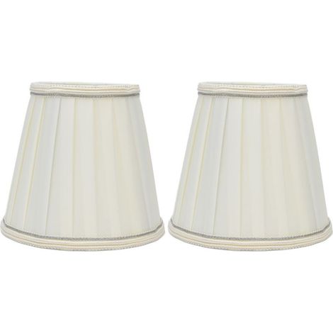 Double petit abat-jour à Clip sur ampoule, 2 pièces, matériau confortable, abat-jour en tissu baril pour lustre de Table, lampe murale PX33 (1/5)