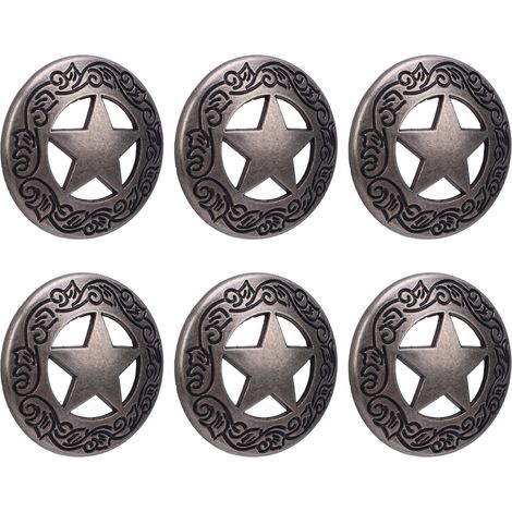10 Sets Nieten und Schrauben, Gunmetal, 28 mm Hohlnieten mit fünf Zacken und 4,5 mm Kreuzschrauben für Lederkragen, Gürteltaschen (1/5)