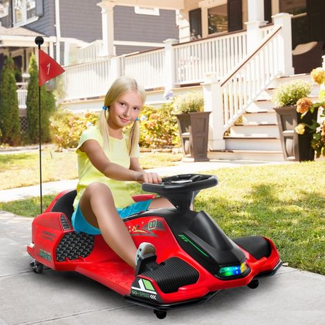 Go-kart elettrico per bambini, ruote in gomma, 3-8 km/h, con luci e funzione musicale, rosso (1/5)