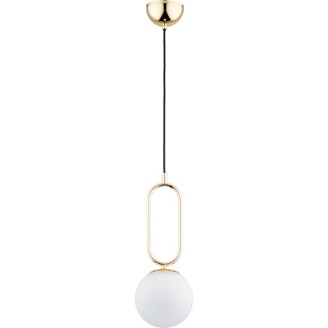 Suspension Alfa Vavil laiton-noir boule opale E14 10W (1/3)