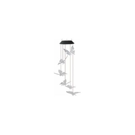 Leuchtendes Windspiel - Gartendeko mit transparentem Schmetterling (1/5)