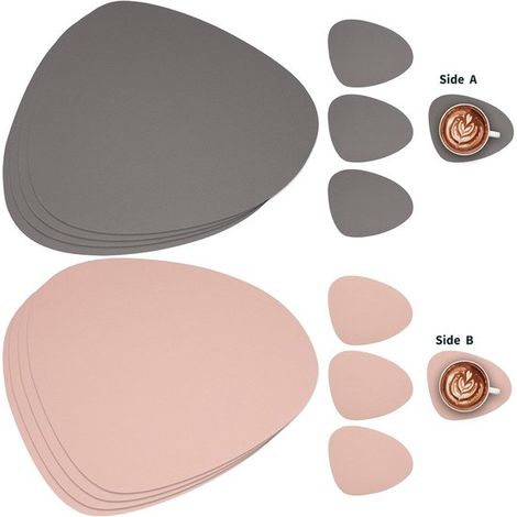 Platzsets und Untersetzer aus Leder – wasserfeste Untersetzer – 4er-Set – Hellblau