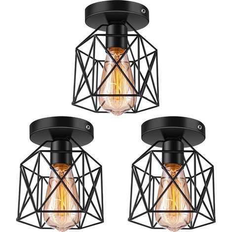 3PCS Antique Metal Chandelier Creative Modern Ceiling Light Black Industrial Ceiling Lights Retro Chandelier E27 (1/5)