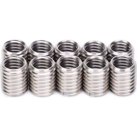 Ulisem Lot de 10 écrous filetés pour réparation de manchons filetés, outil de réduction de vis, M8 femelle, M10 mâle (1/4)