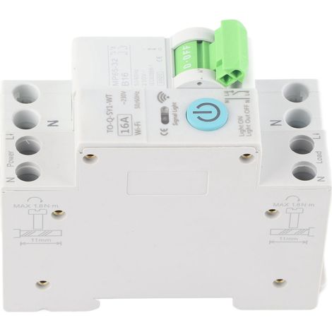 Disjoncteur intelligent WiFi 1P+N 16A AC230V, 3 modes de minuterie, commande à distance pour maison, protection électrique, interrupteur automatique connecté. (1/5)