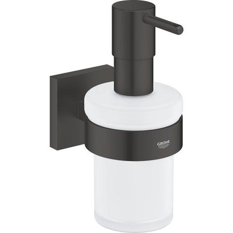 Grohe Start Cube distributeur de savon 160 ml en verre mat avec support, noir mat (G410982430) (1/3)