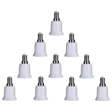 Paquete de 10 adaptadores de casquillo E14 a E27 Conversión de tamaño de casquillo Para lámparas y luminarias Fácil instalación Iluminación para el hogar (1/5)