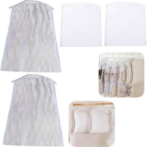 Filets de séchage Sac de séchage pour coussins Filet suspendu pour peluches Sac de rangement pour coussins décoratifs (blanc tailles variées) (1/5)