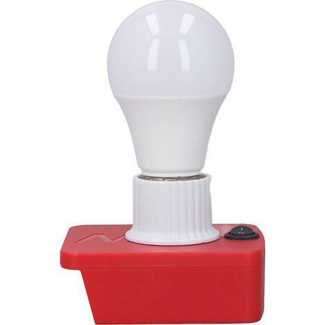 Lampe de travail LED portable avec douille E27 et adaptateur pour batterie, compatible avec les batteries au lithium M18 18V. (1/5)