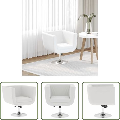 vidaXL Taburete de bar cuero sintético blanco (1/5)