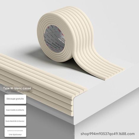 Bandes de sécurité enfant - Autocollants de sécurité pour la maison - Forme en W - Blanc cassé, 5 m (1/5)