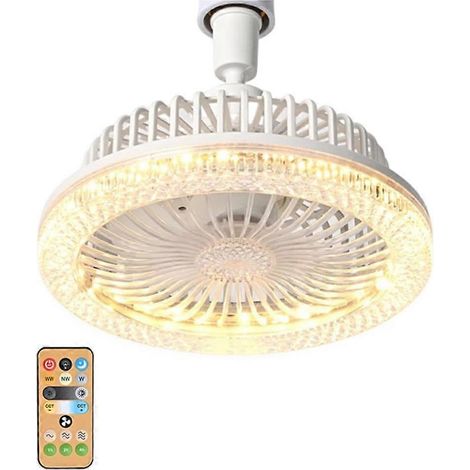 Ventilateur de plafond intelligent avec télécommande, éclairage LED et douille E27. (1/5)
