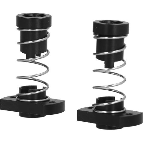 Écrou à ressort anti-jeu POM, lot de 2, sans jeu pour tige filetée T8 8mm, pas de 4mm, imprimante 3D, noir (1/5)