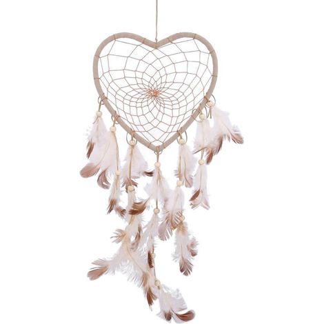 Attrape-rêves en rotin blanc, diamètre 13 cm, longueur 45 cm, décoration murale bohème, filet artisanal, pendentif pour chambre, taille 17,72 pouces, capteur de rêves naturel (1/5)