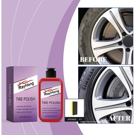 Reifenpolierpaste, Reifenreinigung, Rostentfernung, Polieren, Aufhellen, Fleckenschutz, Felgenaufbereitung – 100 g + Schwamm -- BIEMMEDUE (1/5)