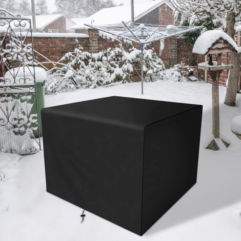 Housse de protection anti-poussière rectangulaire 100 x 90 x 80 cm en fibre de polyester résistante à l'eau et à la poussière pour meubles de jardin (1/5)