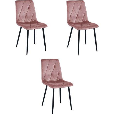 Sedia Libra - velluto rosa / gambe nere x 3 (1/5)