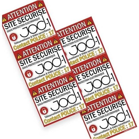Autocollants alarme maison protection lot de 6 (1/2)
