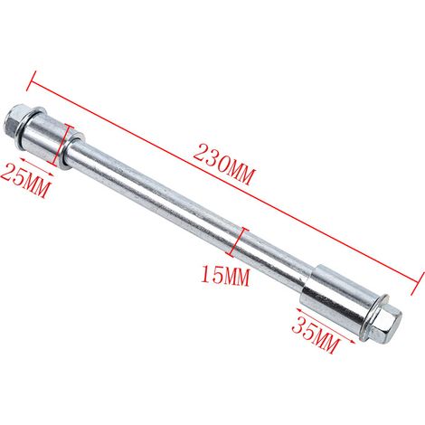 Entretoise d'axe de roue arrière de moto tout-terrain, écrou d'axe de fourche plat, longueur du filetage du boulon 22 cm/23 cm, diamètre 15 mm, avec entretoise.