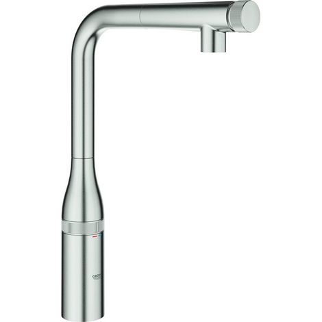 Mélangeur d'évier Essence Smart Control 31615 L-Ausl extensible. Douche de rinçage acier