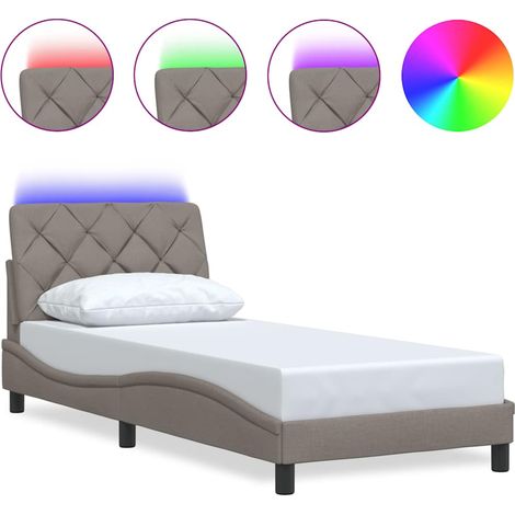 Maison Exclusive - Giroletto con LED senza Materasso Tortora 90x190 cm Tessuto